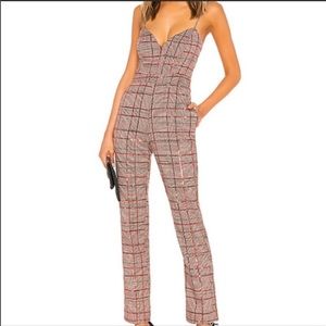 NBD Plaid Sparkle Jumpsuit *PANTS WERE TAPERED*